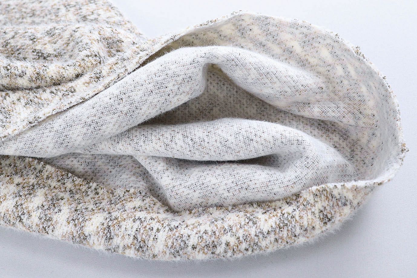 Трикотаж жаккард двуцветный/черно-коричневый на молочном 3981-PY/C#1