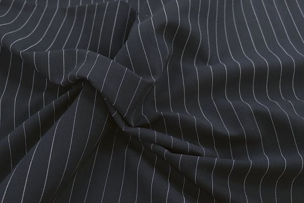 Костюмная ткань принт/полоска белая на черном 3842-PY/C#2