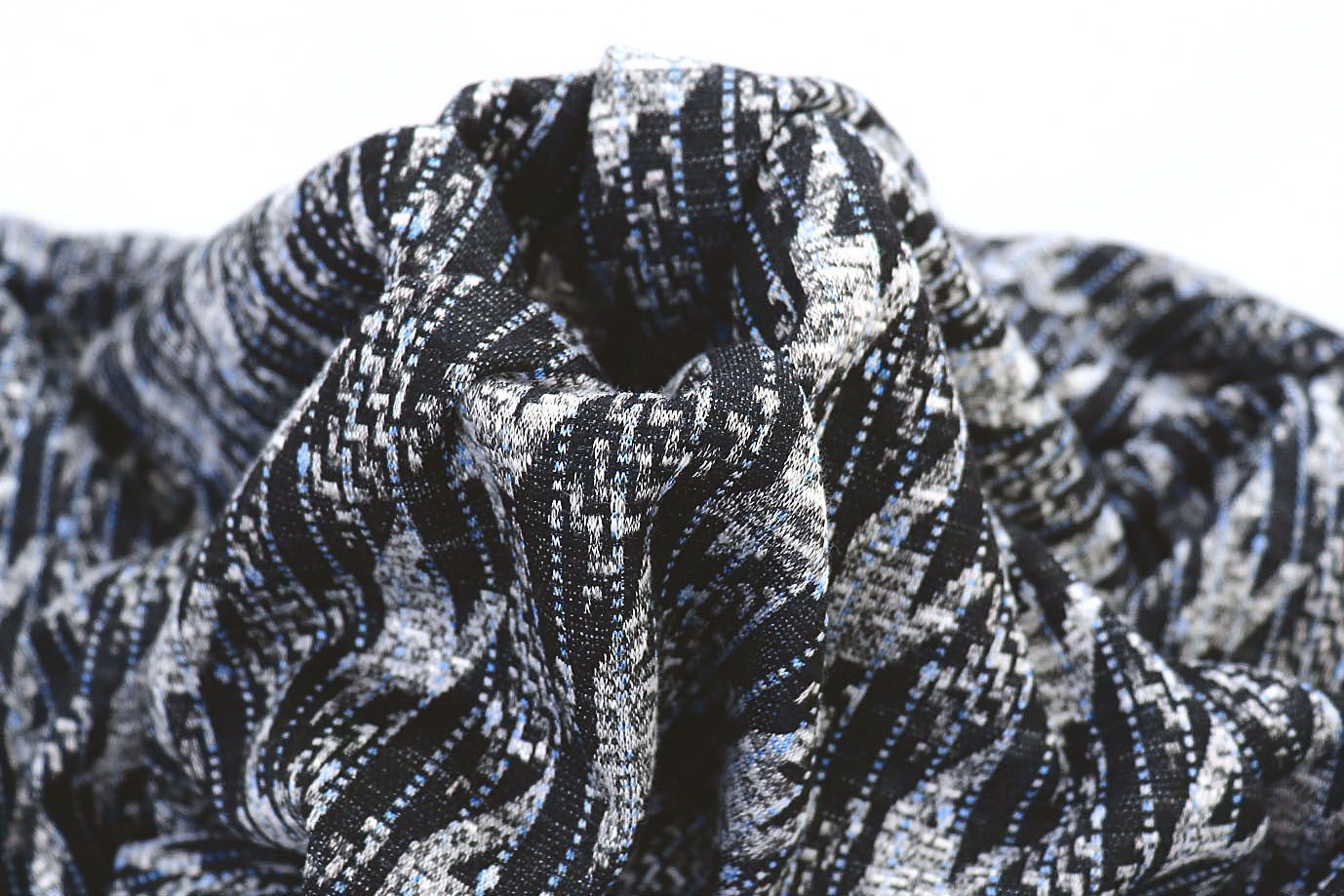 Трикотаж жаккард принт/черно-голубой 3257-22-PY/D#4/C#3