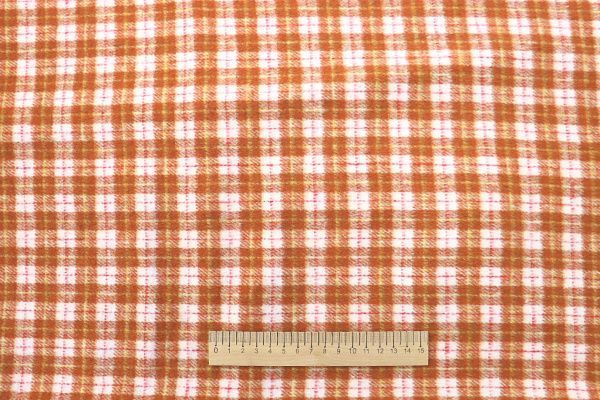 Пальтовая ткань принт/клетка бело-коричневая AP210901069/D#908-717/C#5