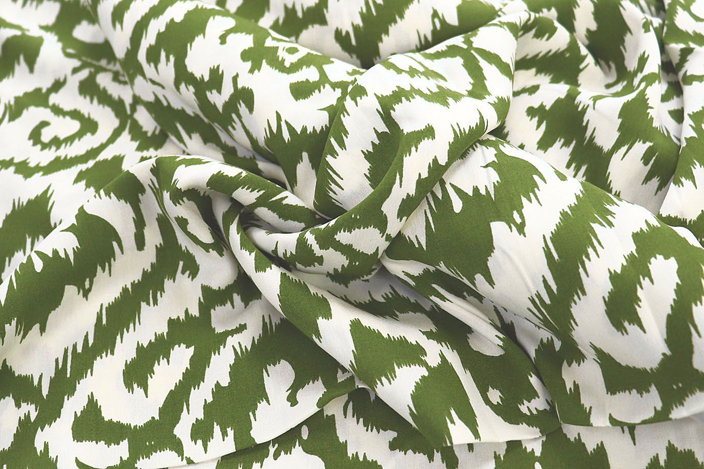 Штапель принт/узор зеленый на белом 3858-PY/D#15/C#1