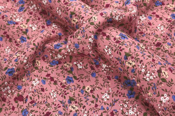 Штапель принт/цветы на розовом 3198-PY/D#12/C#1