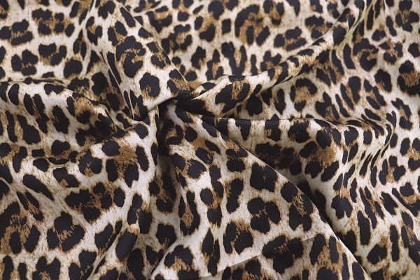 Шелк "Армани" принт/леопард бежево-коричневый 3844-PY/C#1