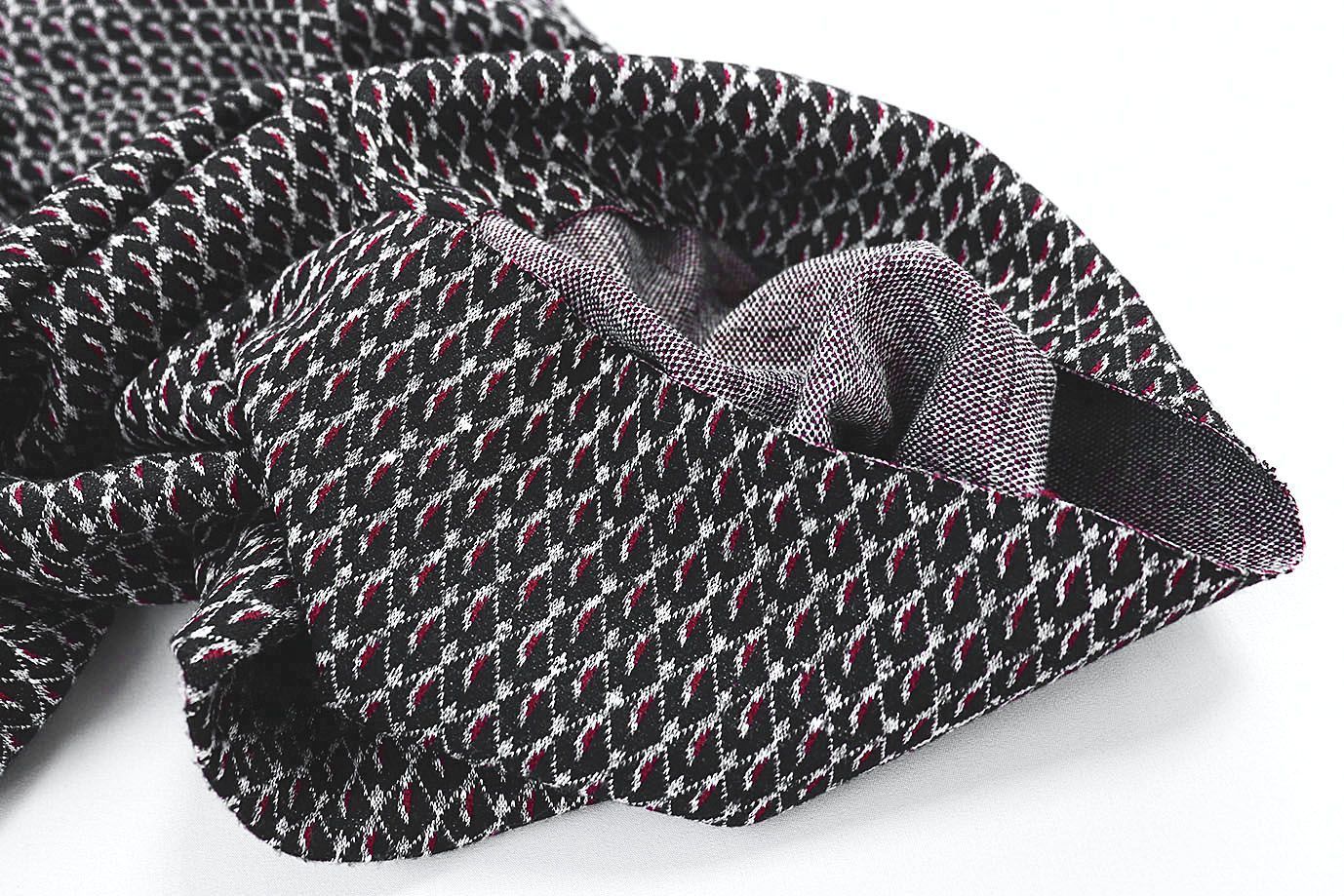 Трикотаж жаккард принт/черно-белый с красным 3257-22-PY/D#6/C#1