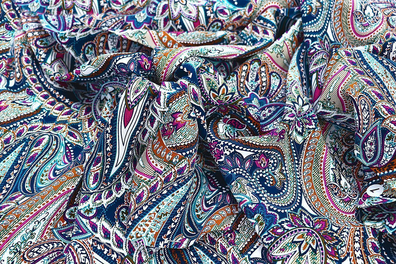 Штапель принт/узор темно-синий 3861-PY/D#2/C#1