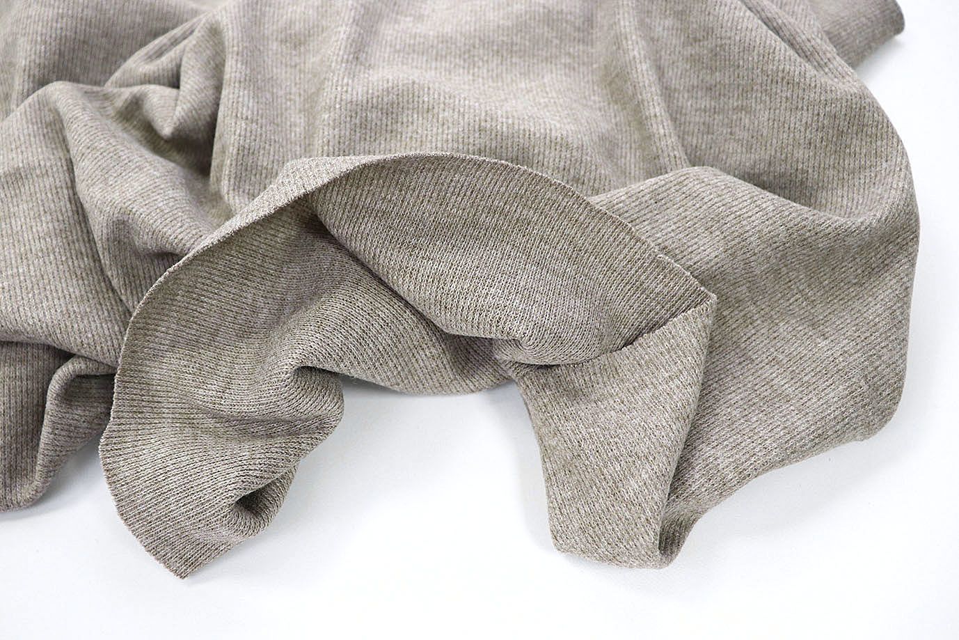 Трикотаж "Рибана"/бежево-серый 3506-PY/C#20