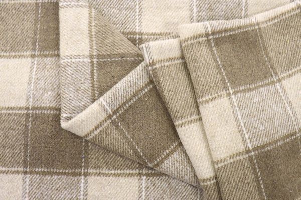Пальтовая ткань принт/клетка молочно-бежевая 3112/D#2/C#1