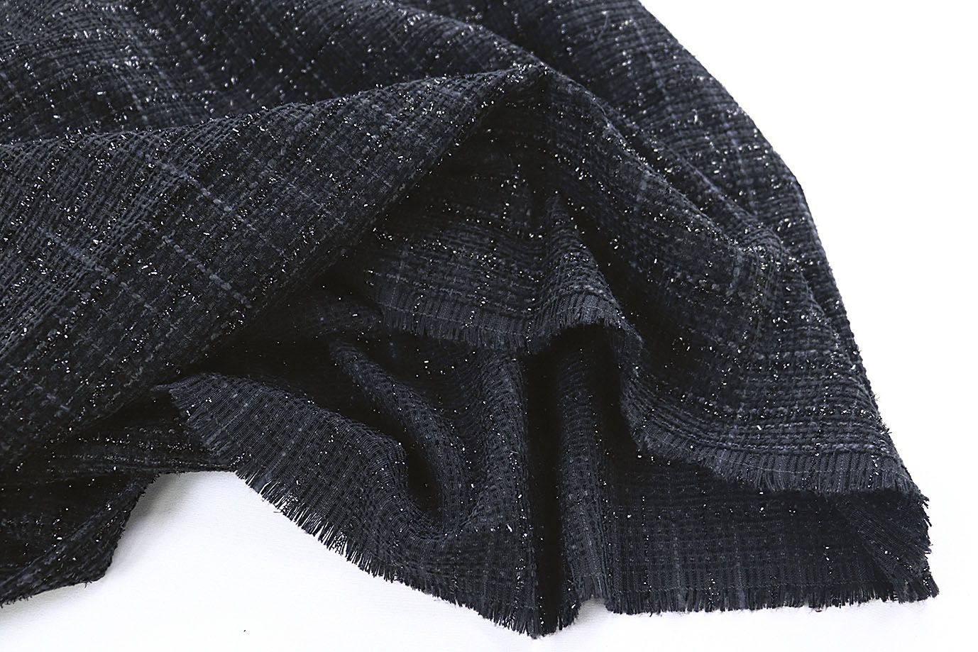 Костюмная ткань "Шанель" с люрексом/черный AP50617/D#1361-8182/C#15