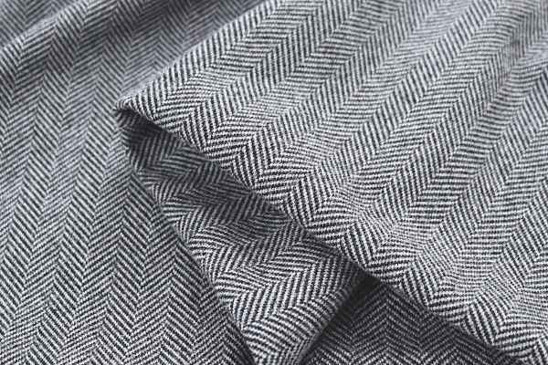 Пальтовый трикотаж "Елочка"/черно-белый 4054-PY/C#1