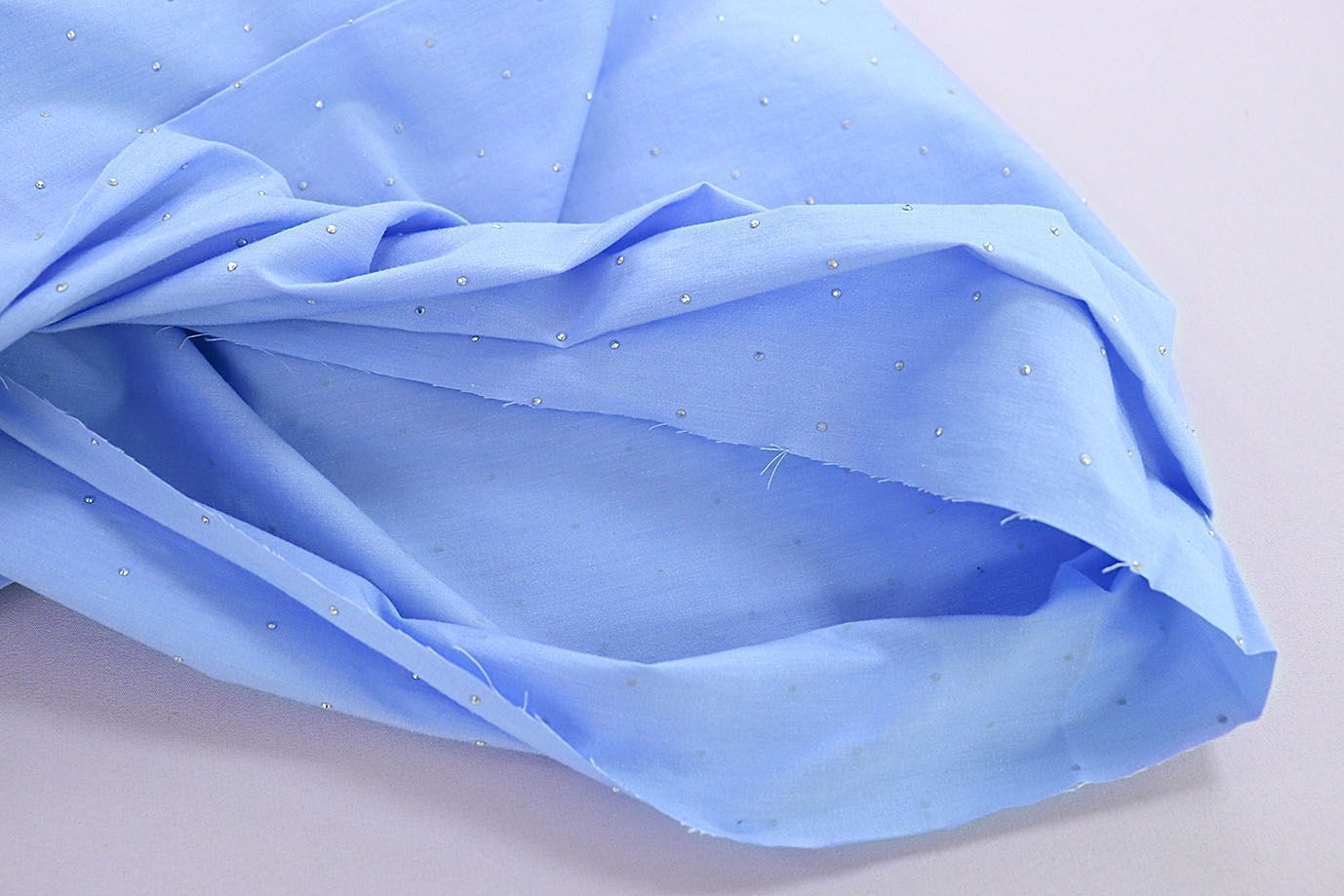 Хлопок нейлон со стразами/голубой 3796-PY/C#3
