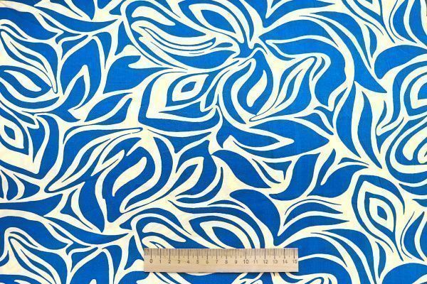 Штапель принт/синий на белом 3858-PY/D#3/C#6