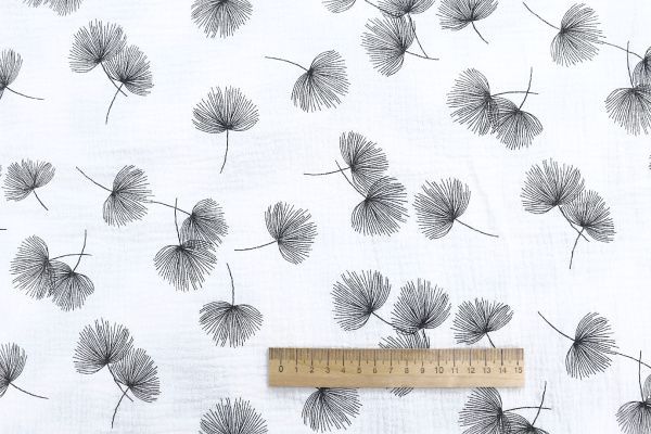 Муслин принт/черный на белом 1393-PY/D#13/C#2