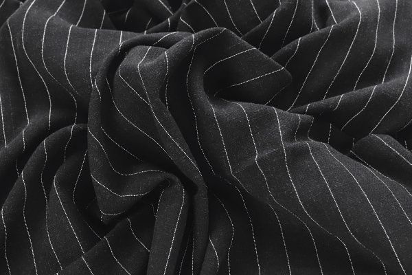 Лен принт/полоска белая на черном 4142-PY/C#4 (12419)