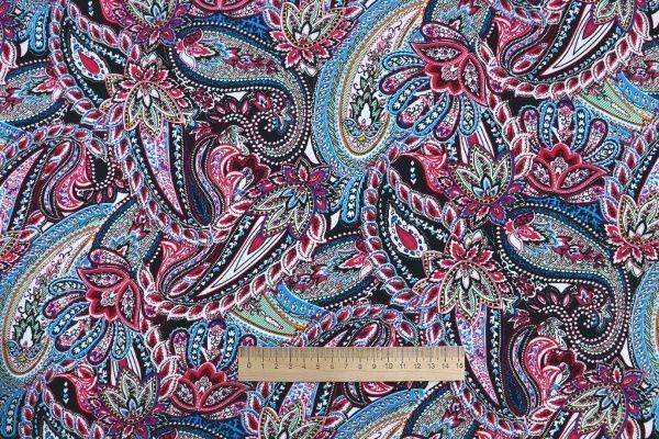 Штапель принт/узор сине-малиновый 3861-PY/D#2/C#2