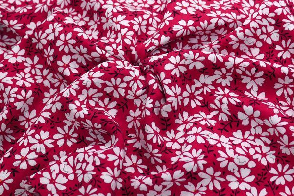 Штапель принт/цветы на малиновом 3198-PY/D#17/C#1