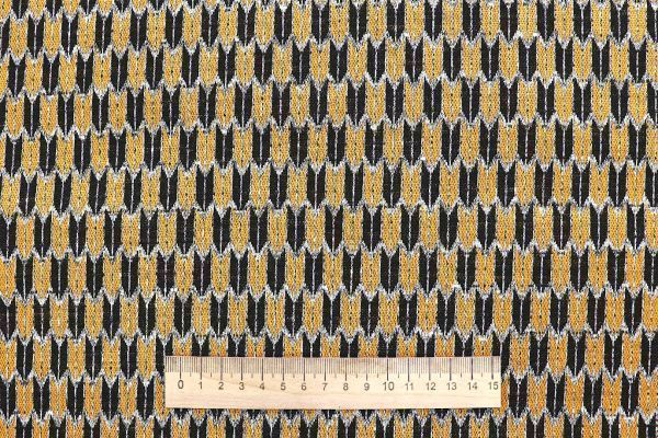 Трикотаж жаккард принт/желто-черный 3257-22-PY/D#15/C#1