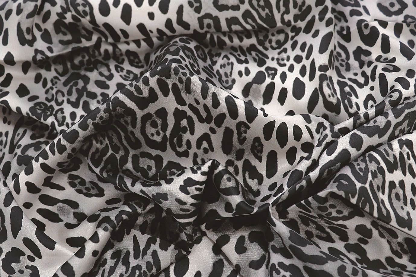 Шелк принт/леопард черно-серый на белом 3881-PY/D#1/C#3