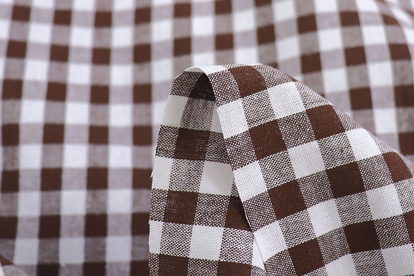 Хлопок принт/клетка коричнево-белая 1386-PY/C#5