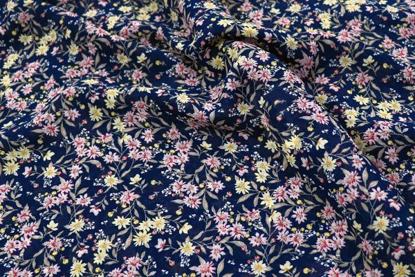 Шифон принт/цветы на темно-синем 3189-PY/D#2/C#1