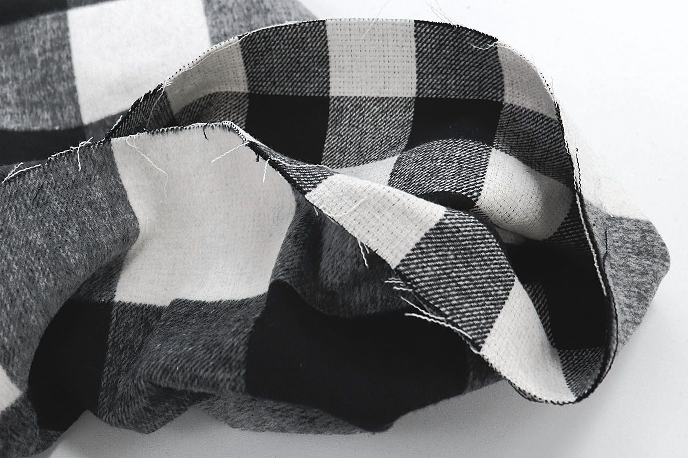 Пальтовая ткань "Микроворса" принт/клетка черно-белая 360-220057/C#1A