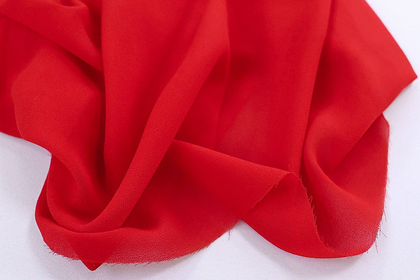 Шифон "Сахар" креп/красный SSR-832/C#9 (16974)