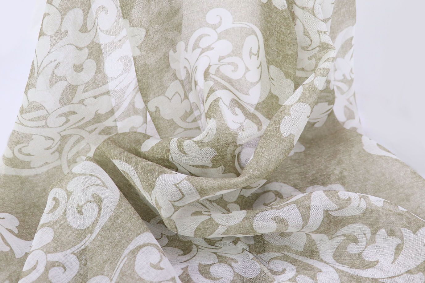 Тюль принт/узор белый на сером WBC23/C#12A