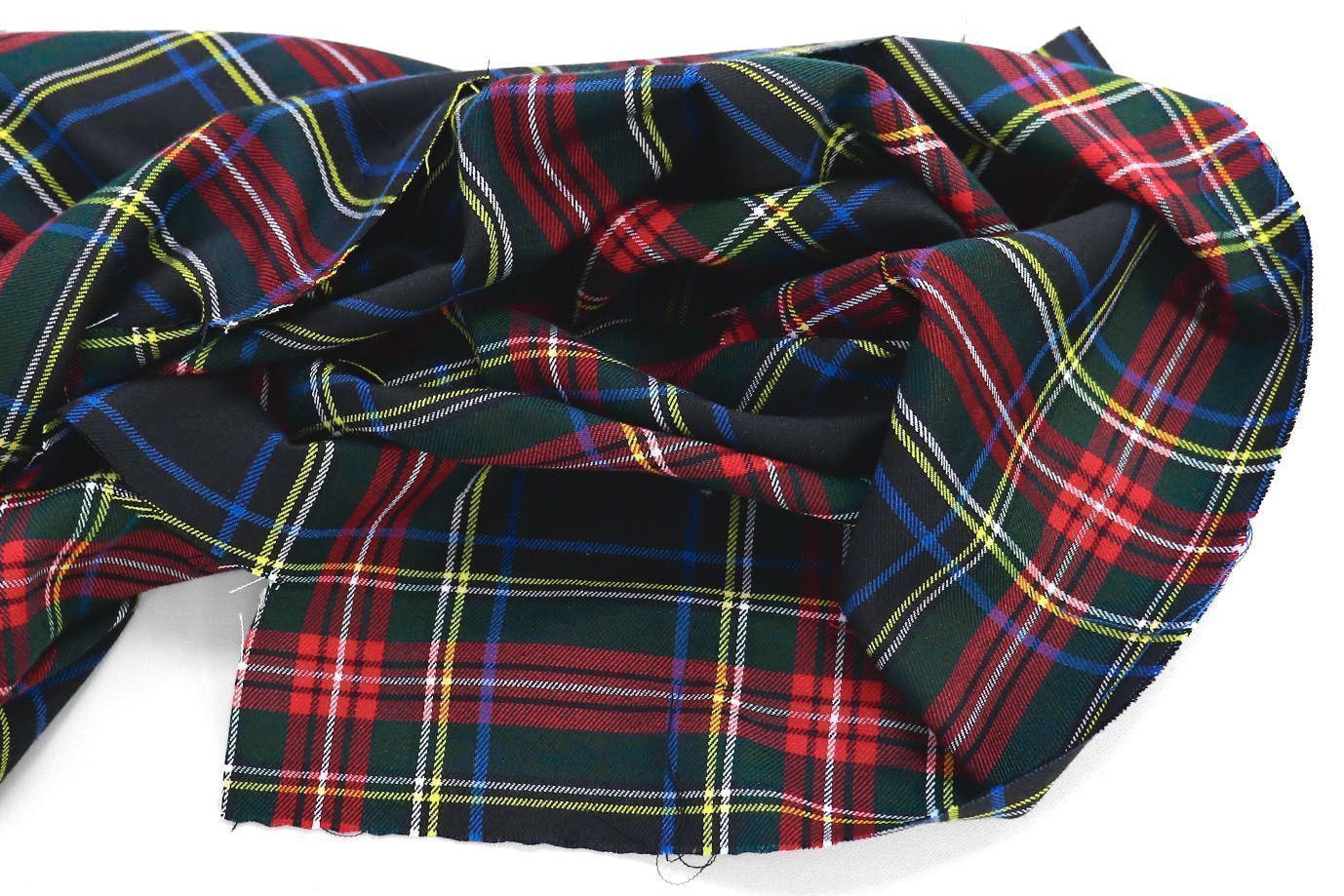 Костюмная ткань "Шотландка" принт/клетка черная 3079/D#1/C#2