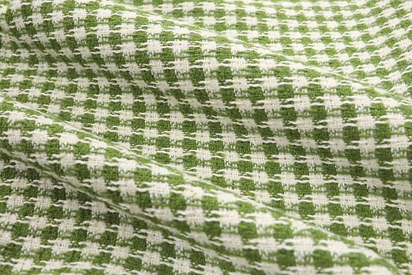 Твид "Шанель" принт/клетка бело-зеленая AP2303014041/D#1392-121/C#1