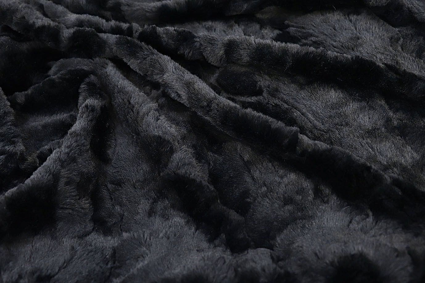 Искусственный мех "Мокрый"/черный 306081