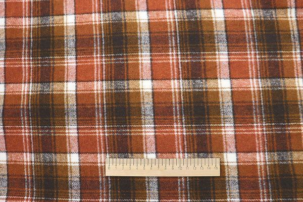 Пальтовая ткань принт/клетка черно-коричневая 908-40130/C#3