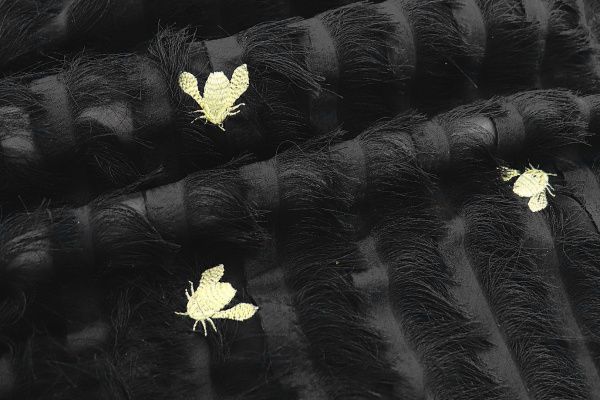 Шифон вышивка с бахромой/черный 1112/C#1