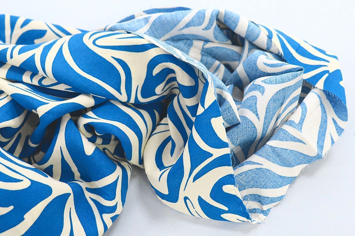 Штапель принт/синий на белом 3858-PY/D#3/C#6