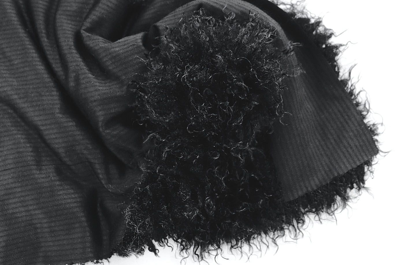 Искусственный мех "Лама"/черный AP4204/D#1003-2309-53L/C#3