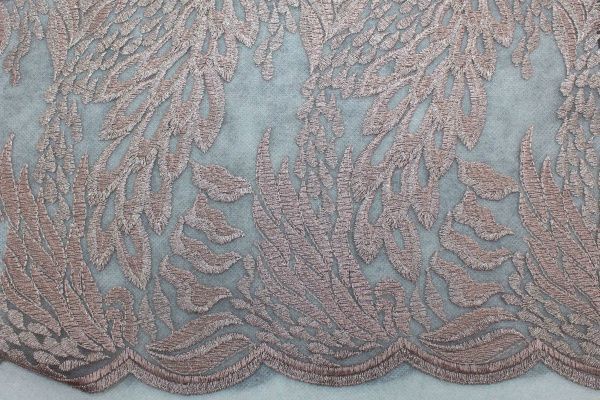 Сетка с вышивкой и люрексом/коралловый 2375-PY/C#3