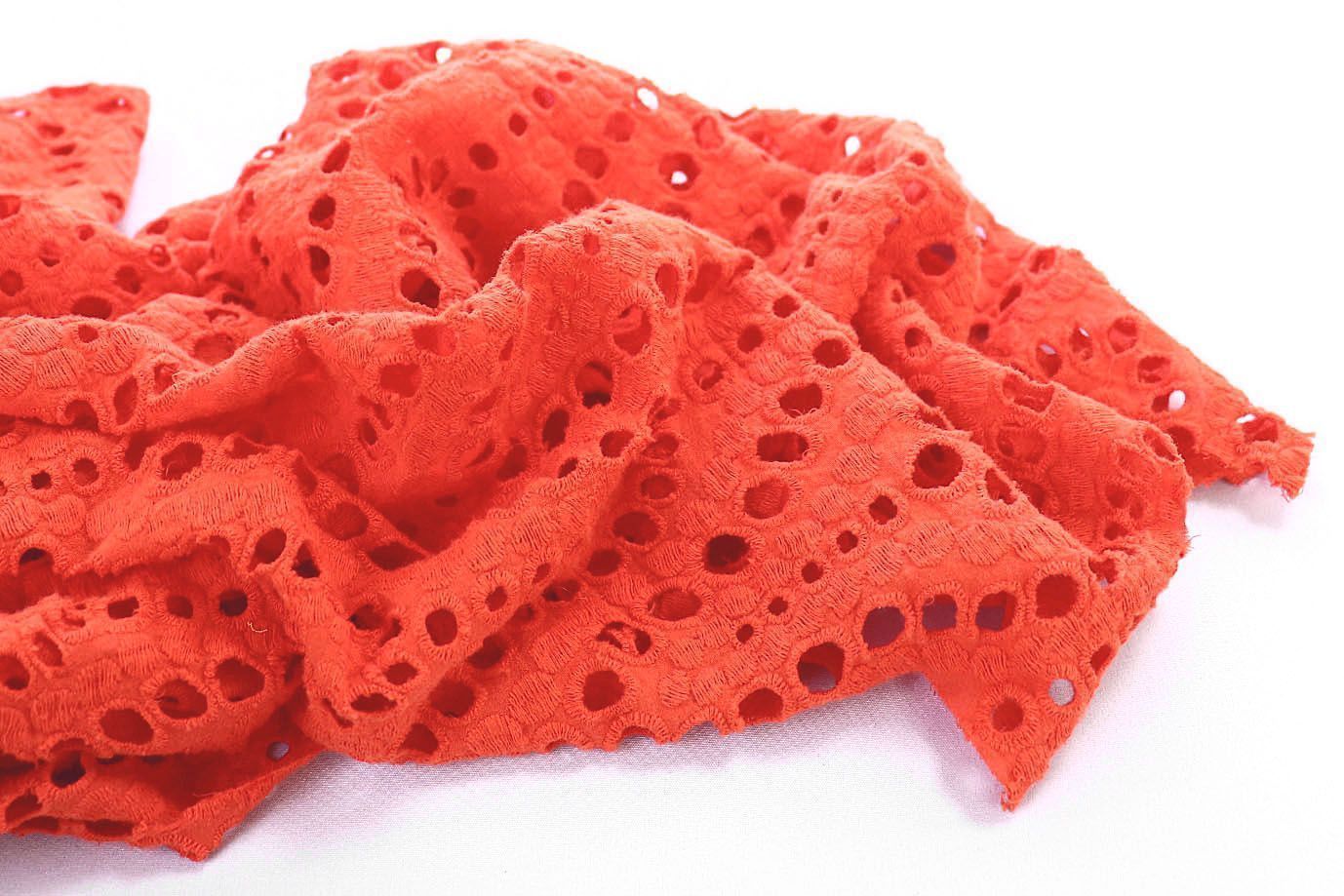 Хлопок "Батист" жатка с вышивкой/терракотовый 3202-PY/D#3/C#7 (EU4272)