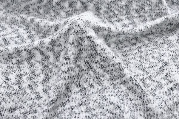 Трикотаж жаккард двуцветный/черно-серый на белом 3981-PY/C#2