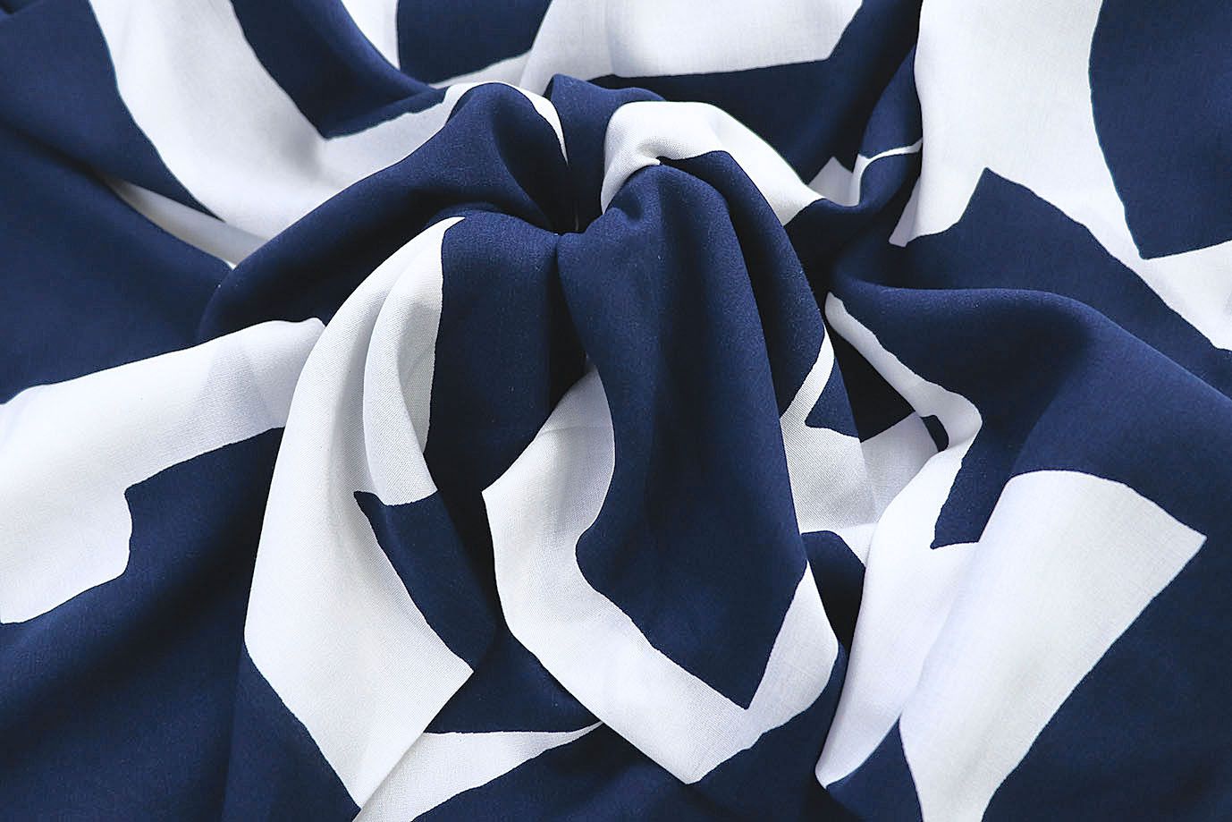 Штапель принт/бело-синий 1374-PY/D#8/C#1