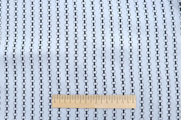 Сатин "Армани" принт/цепи черные на белом 3588-PY/D#14/C#2