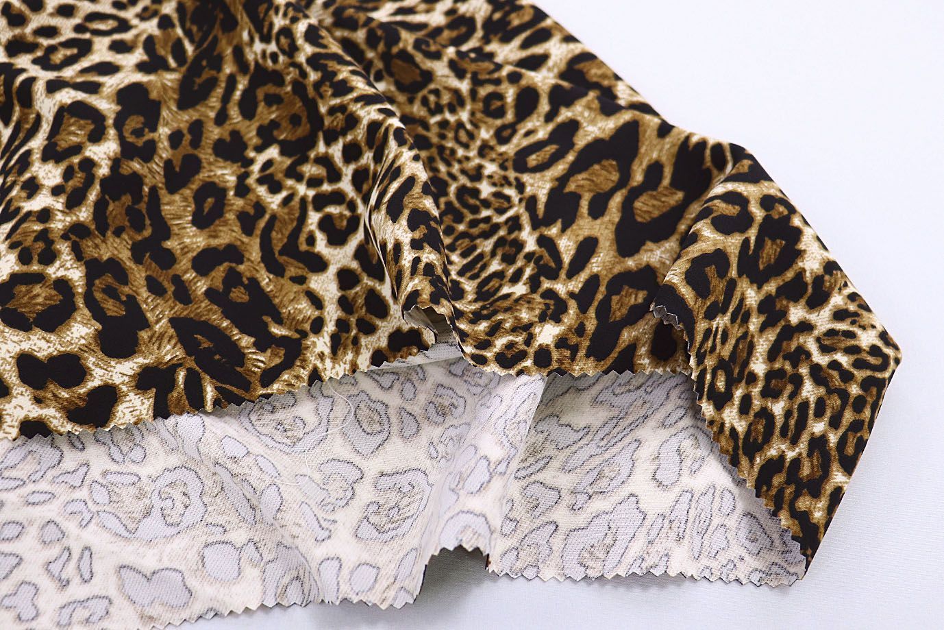 Трикотаж "Скуба" креп принт/леопард коричнево-бежевый 3836-PY/C#3