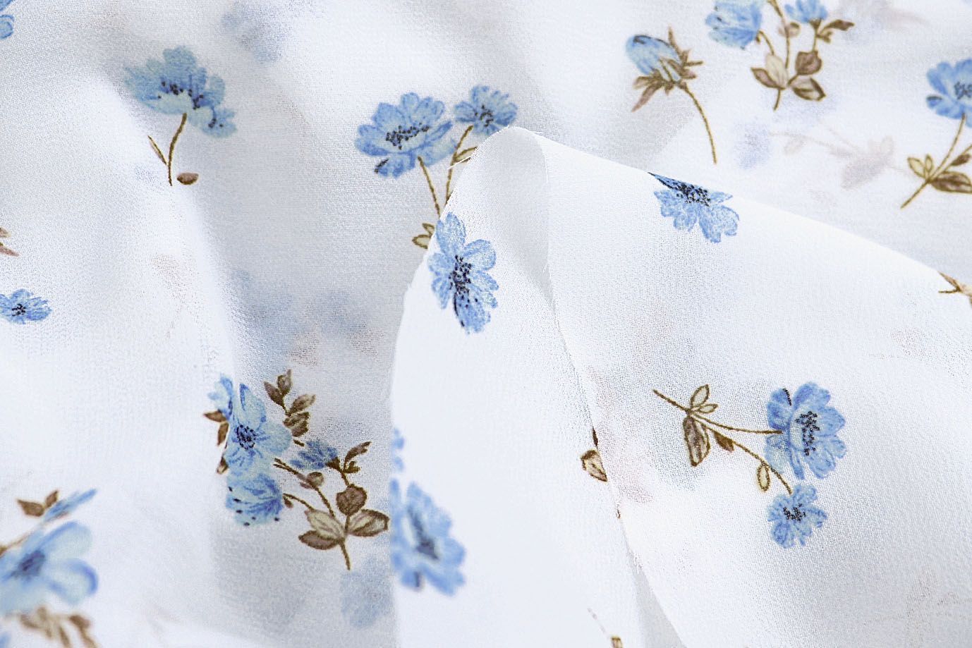 Шифон принт/цветы голубые на молочном 4241-PY/D#3/C#1