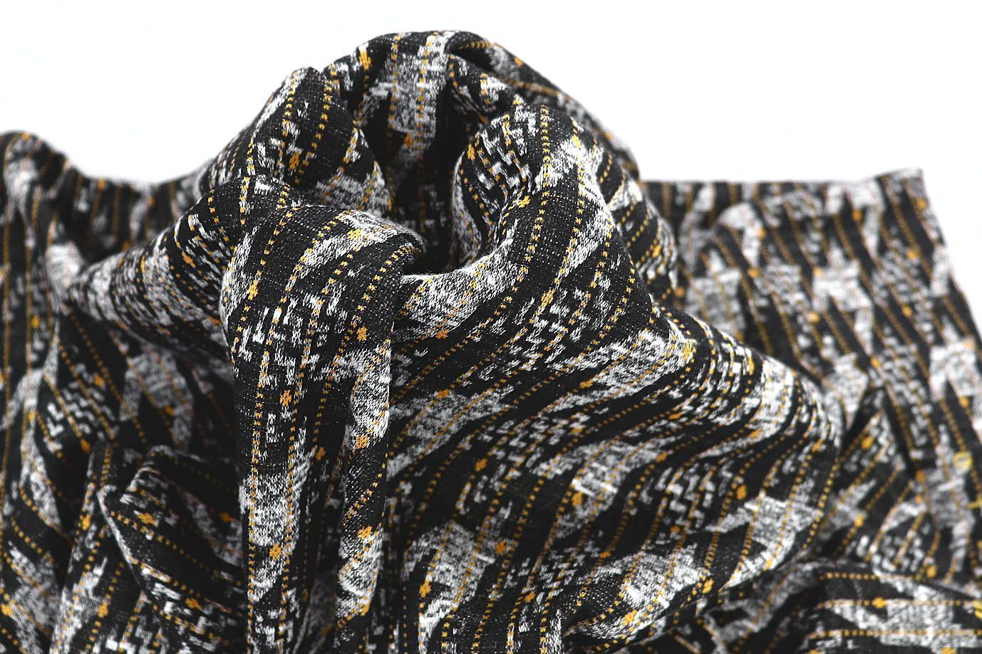 Трикотаж жаккард принт/черно-желтый 3257-22-PY/D#4/C#1