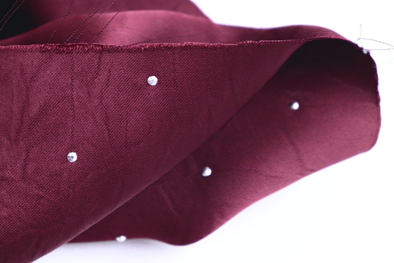 Сатин креш со стразами/бордовый 12355/C#6