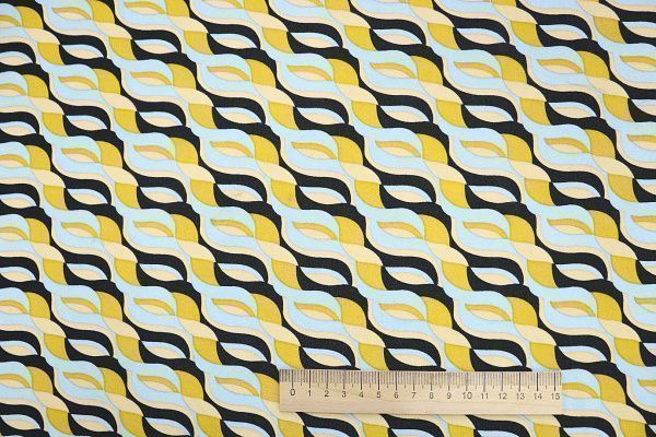 Шифон креп принт/желто-черно-голубой 3639-PY/D#1/C#2