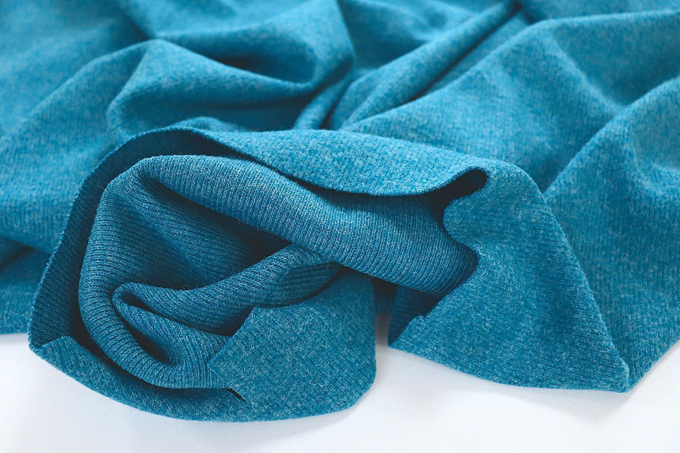 Трикотаж "Рибана" с начесом/изумрудный  2884-PY/C#30