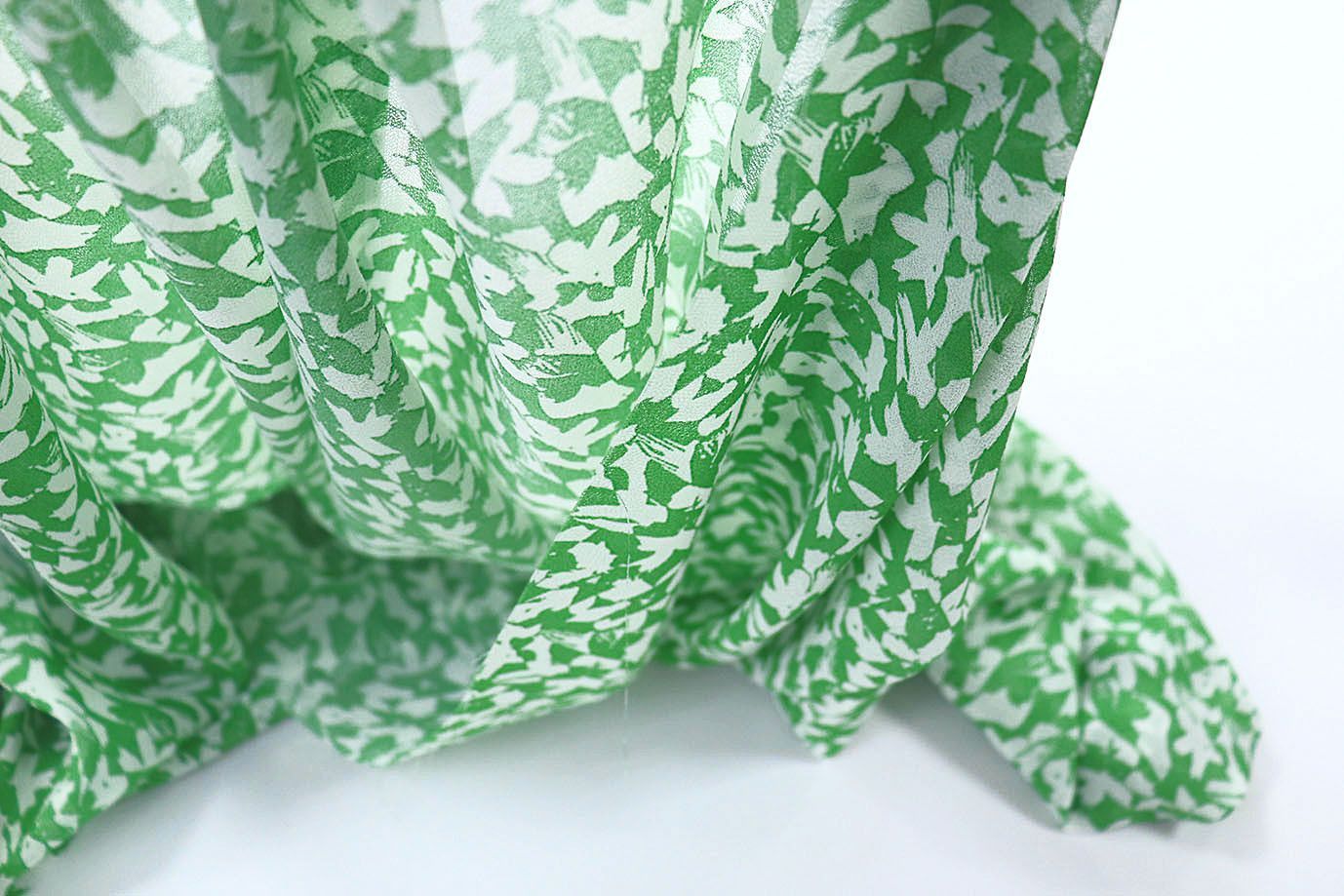 Шифон принт/бело-зеленый 3391-PY/D#9771-353/C#2