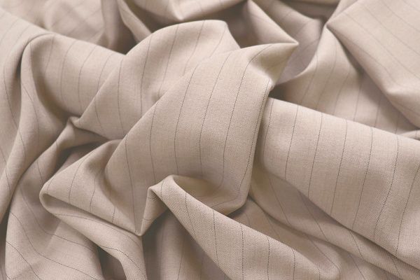 Костюмная ткань/полоска черная на бежевом 4168-PY/C#9