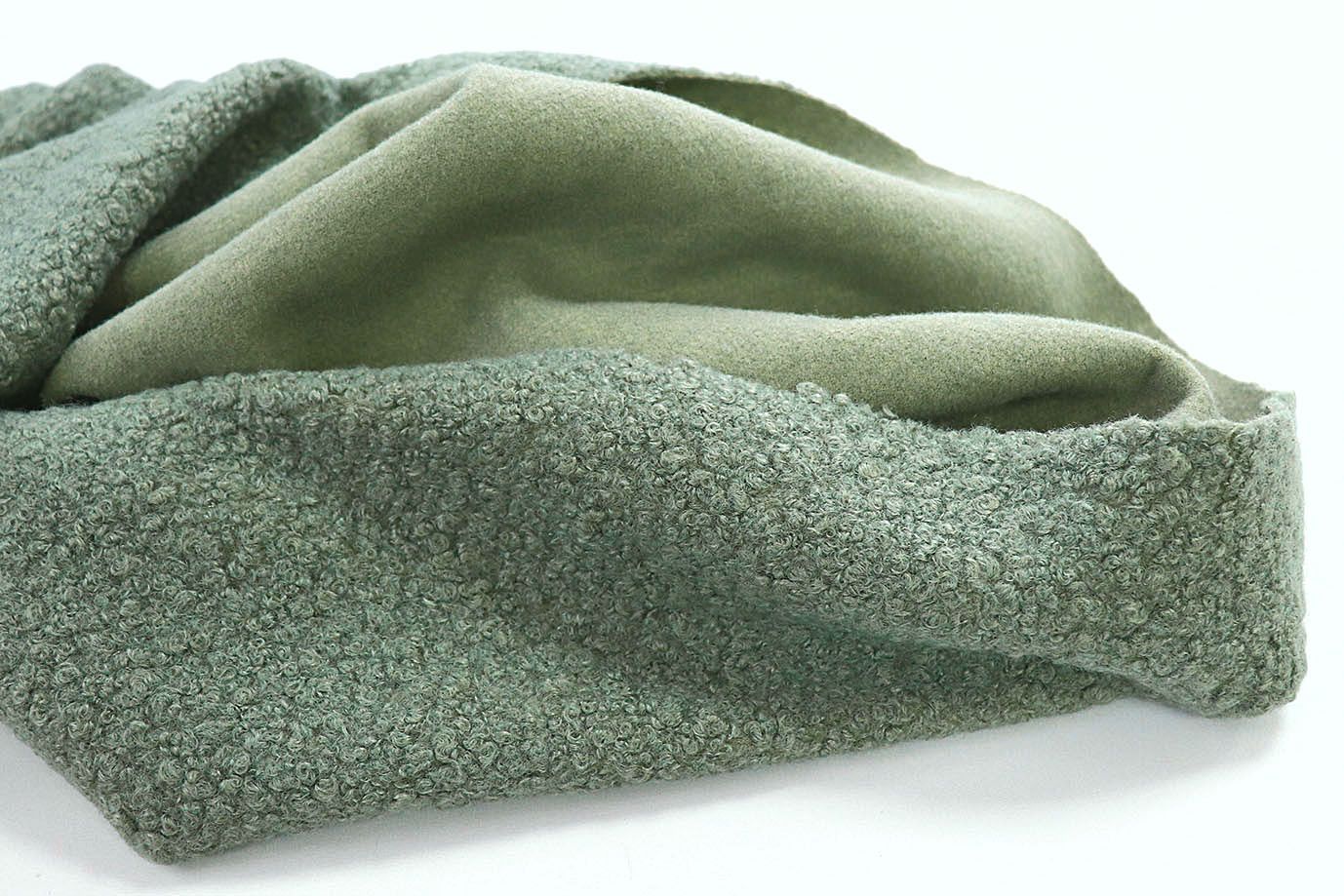 Пальтовая ткань "Букле"/мятный 7416/C#7