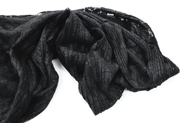 Гипюр плиссе/черный 3469-PY/C#1