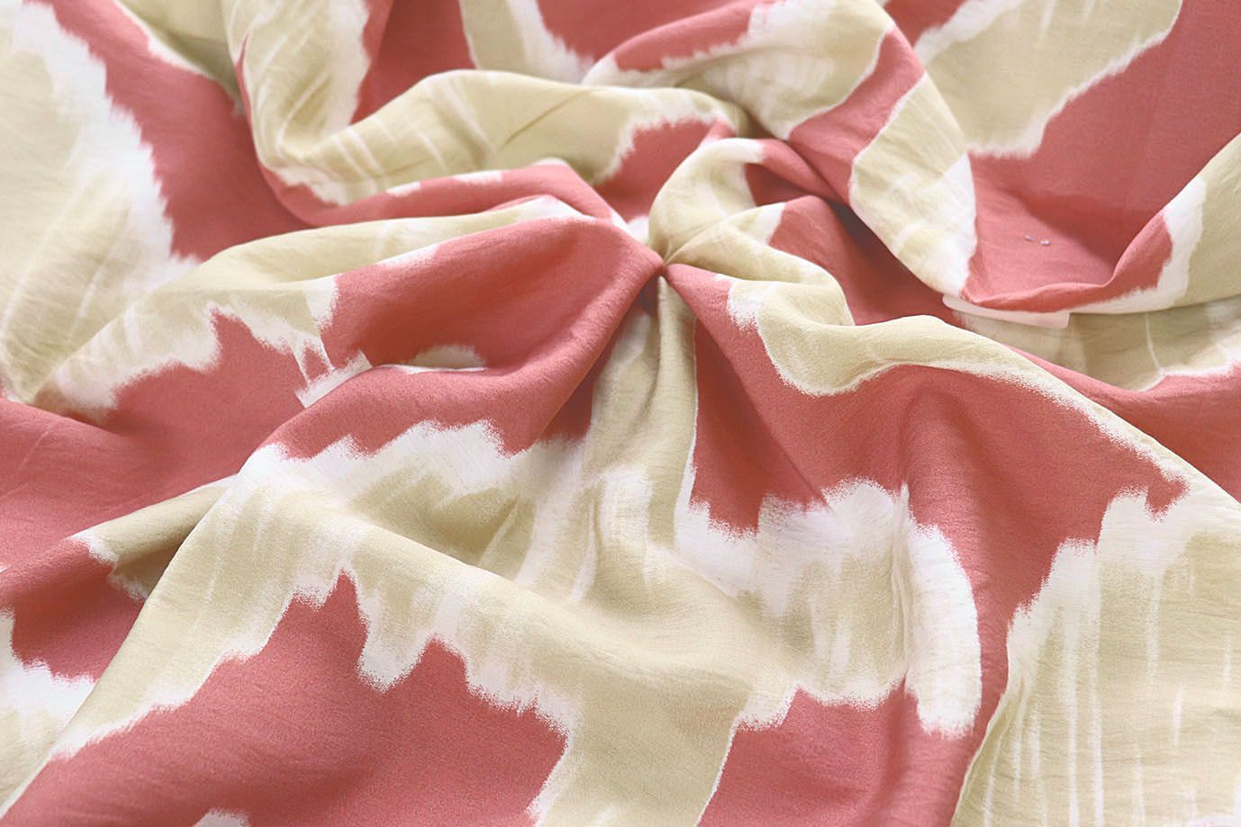 Купра принт/бежевый на коралловом 4072-PY/D#4/C#1