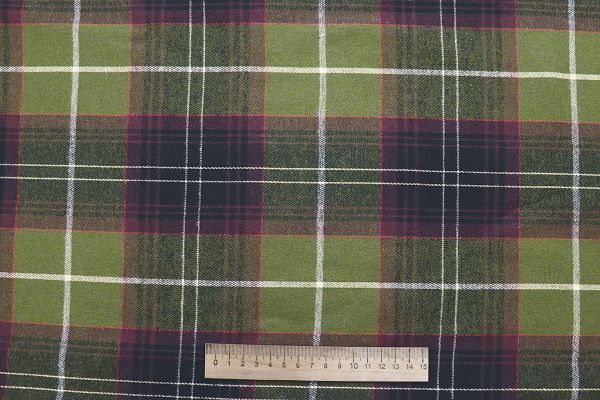 Рубашечная ткань/клетка коричнево-белая на зеленом AP6032313/D#1681-6323/C#F800-636-2
